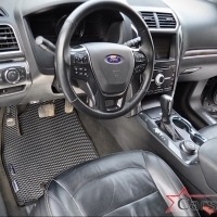Коврики текстильные на Ford Explorer V рестайл 3 ряда (2015->) 